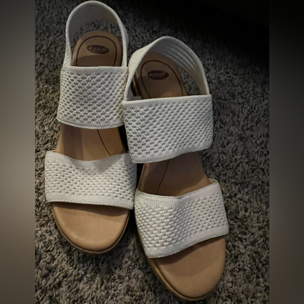 Dr. Scholl's White Sandals with Cushioned Footbed